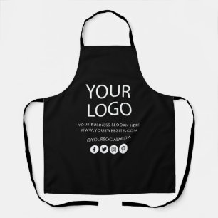 Your Business Logo and Text Company Branded black Apron