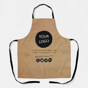 Your Business Logo and Text Company Branded brown Apron