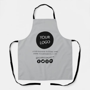 Your Business Logo and Text Company Branded Gray  Apron