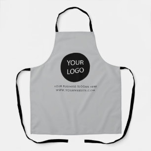 Your Business Logo and Text Company Branded Gray Apron