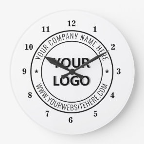 Your Business Logo and Text Company Wall Clock