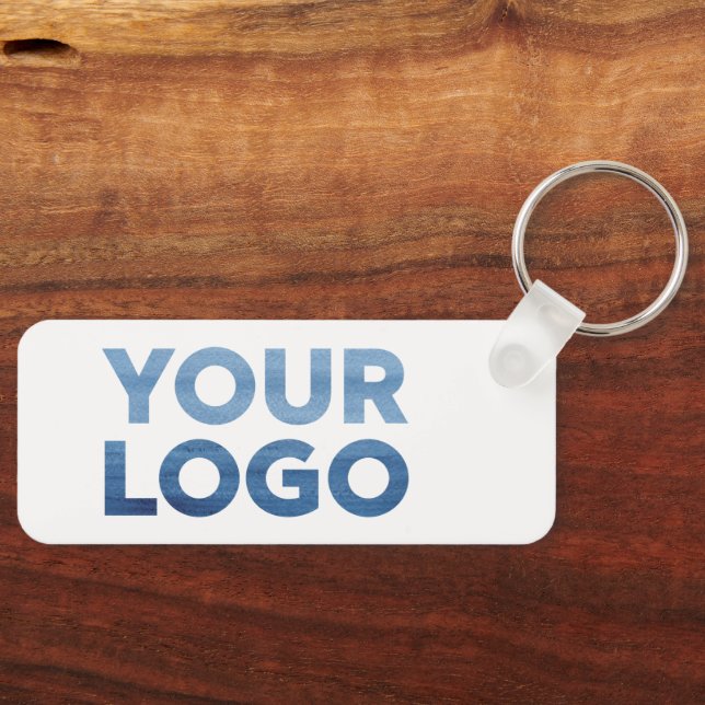 Your Business Logo and Text Corporate Swag Keychain (Front)