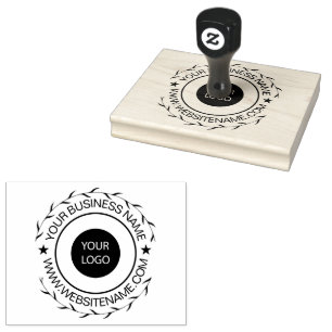 Your Business Logo and Text Custom Homemade     Rubber Stamp
