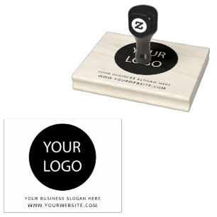 Your Business Logo and Text  Custom Large  Rubber Stamp