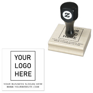 Your Business Logo and Text Custom Rubber Stamp