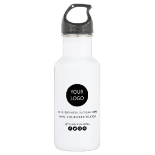 Your Business Logo and Text Custom Stainless Steel Water Bottle