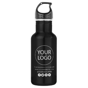 Your Business Logo and Text Custom Stainless Steel Water Bottle