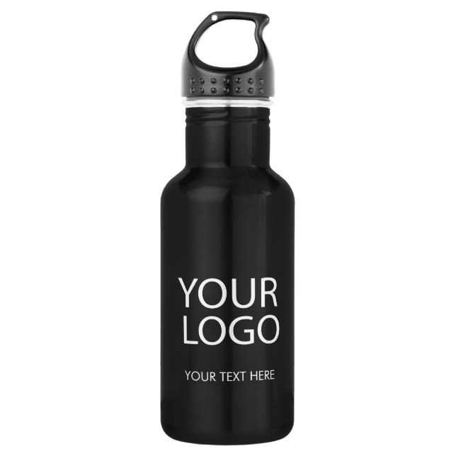 Your Business Logo and Text Custom Stainless Steel Water Bottle (Front)