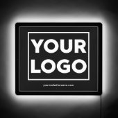 Your Business Logo and Text on Black LED Sign (Front)