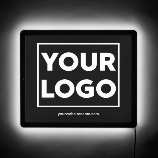 Your Business Logo and Text on Black LED Sign (Front)