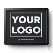 Your Business Logo and Text on Black LED Sign (Lights Off)