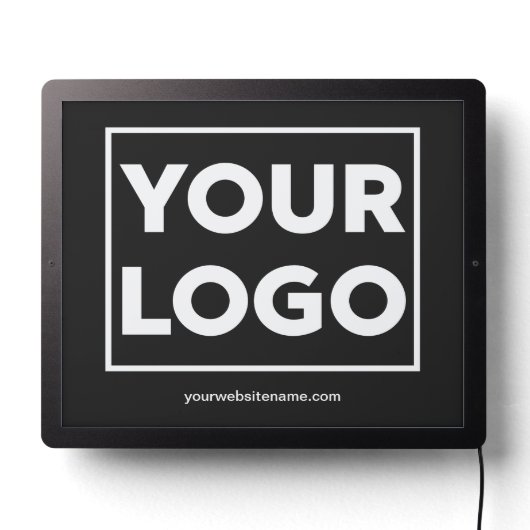 Your Business Logo and Text on Black LED Sign (Lights Off)