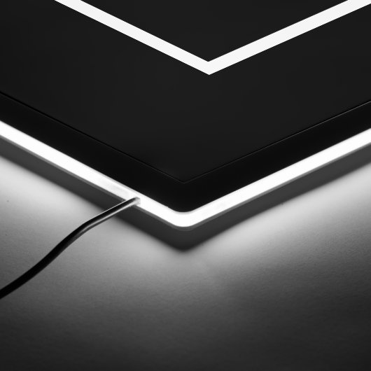 Your Business Logo and Text on Black LED Sign (Corner)