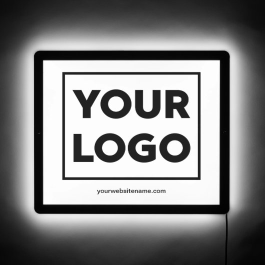 Your Business Logo and Text on White LED Sign (Front)