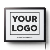 Your Business Logo and Text on White LED Sign (Lights Off)
