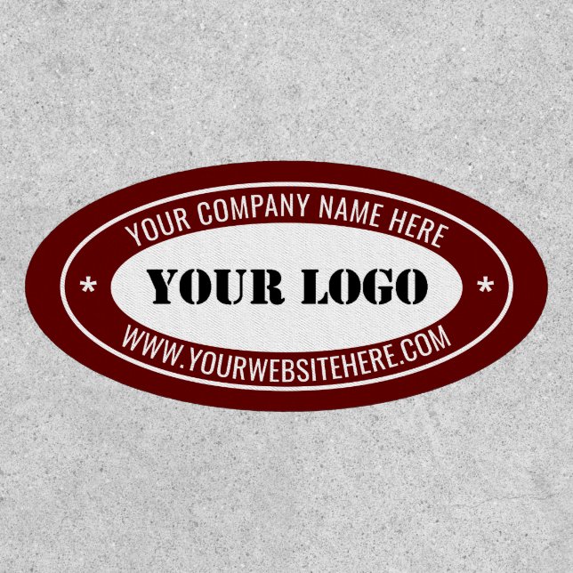 Your Business Logo and Text Oval Patch Example (Front)