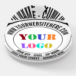 Your Business Logo and Text Paperweight Example