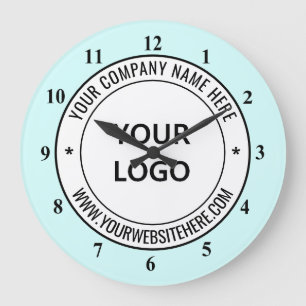 Your Business Logo and Text Promotional Clock