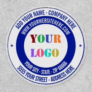 Your Business Logo and Text Round Patch Example
