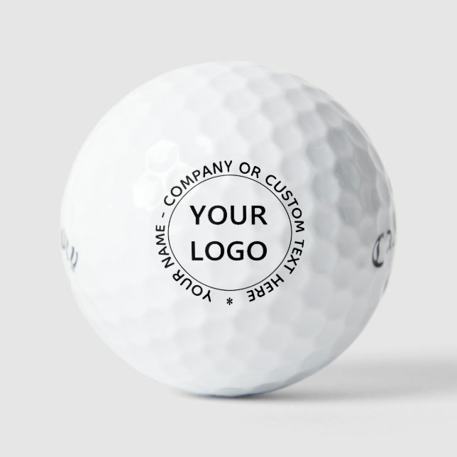 Your Business Logo and Text Stamp Golf Balls (Front)
