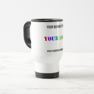 Your Business Logo and Text Travel Mug template
