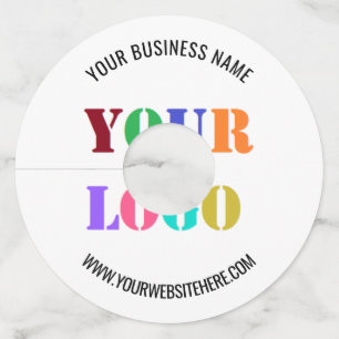 Your Business Logo and Text Wine Glass Tag Example