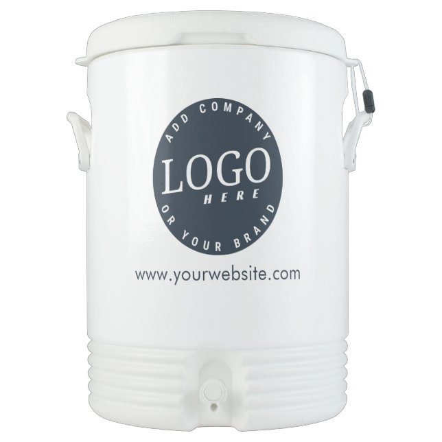 Your Business Logo and Website Address Custom Beverage Cooler (Front)