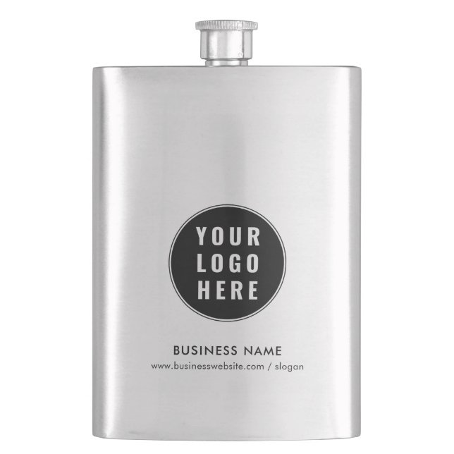 Your Business Logo and Website Company Promotional Flask (Front)
