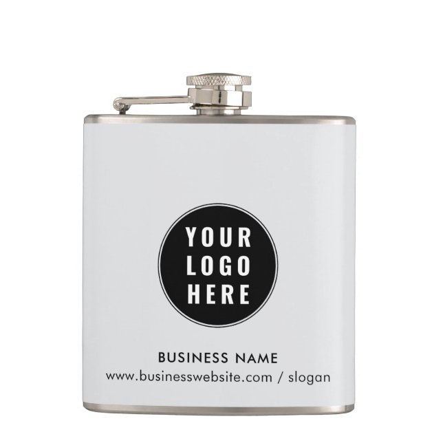 Your Business Logo and Website Company Promotional Flask (Front)