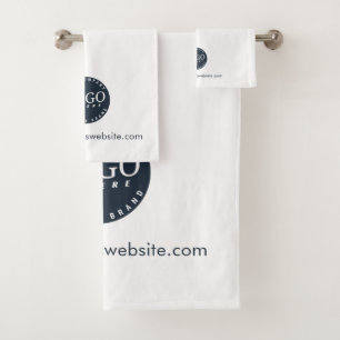 Your Business Logo and Website Custom Bath Towel Set