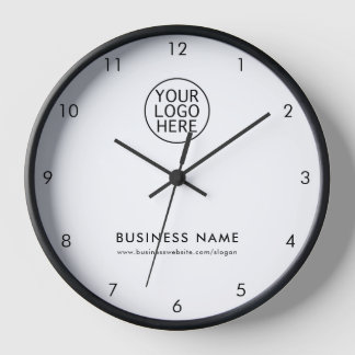 Your Business Logo and Website Custom Clock