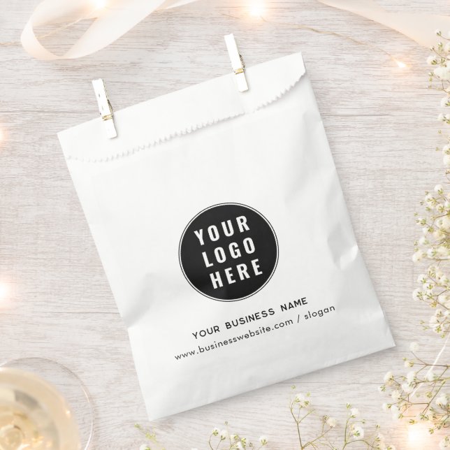 Your Business Logo and Website Custom Company Favor Bag (Clipped)