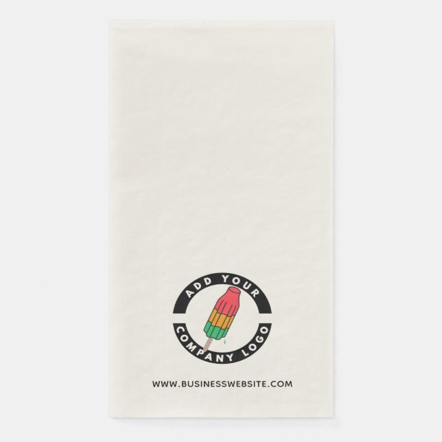Your Business Logo and Website Custom Company Paper Guest Towels (Front)