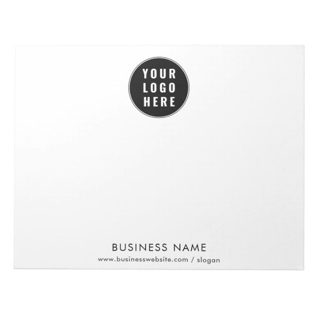 Your Business Logo and Website Custom Employees Notepad (Front)