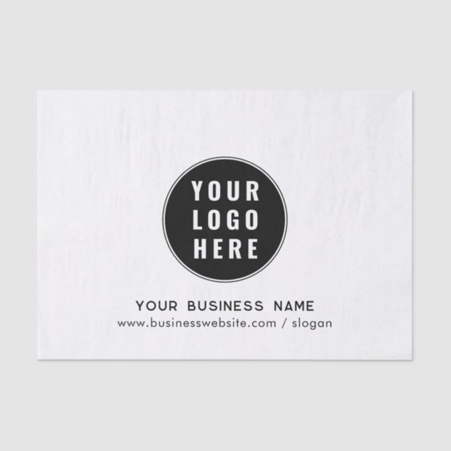 Your Business Logo and Website Custom Marketing Tissue Paper (Front)