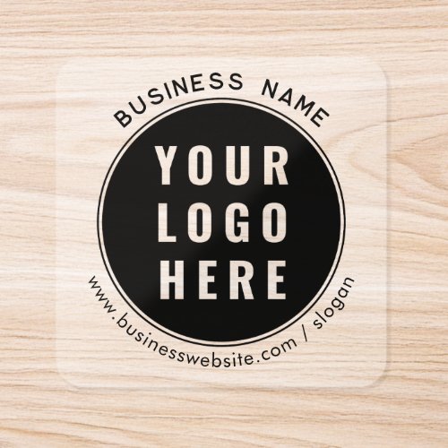 Your Business Logo and Website Custom Promotional Square Sticker