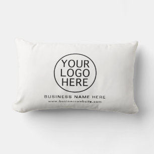 Your Business Logo and Website Simple Lumbar Pillow