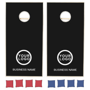 Your Business Logo Black Cornhole Set