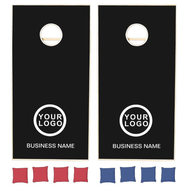 Your Business Logo Black Cornhole Set (Set)