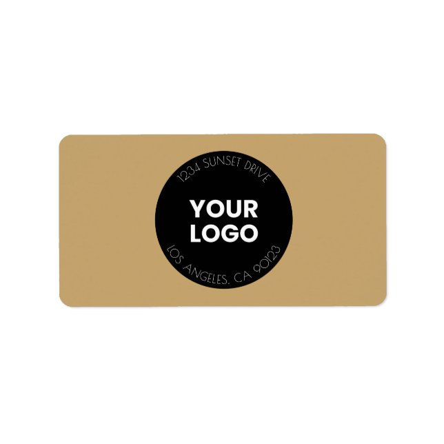 Your Business Logo | Black & Golden Return Address Label (Front)