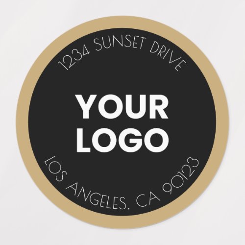 Your Business Logo  Black  Golden Return Address Labels