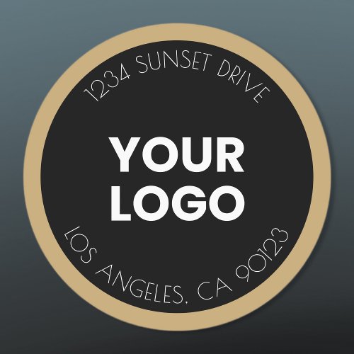 Your Business Logo  Black  Golden Return Address Labels