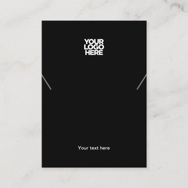 Your Business Logo Black Necklace Display Card (Front)