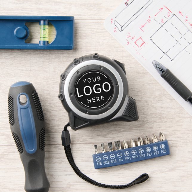 Your Business Logo Black Tape Measure (Workshop)