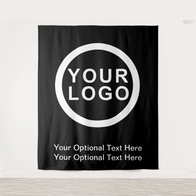 Your Business Logo Brand Modern Black Backdrop (Front)