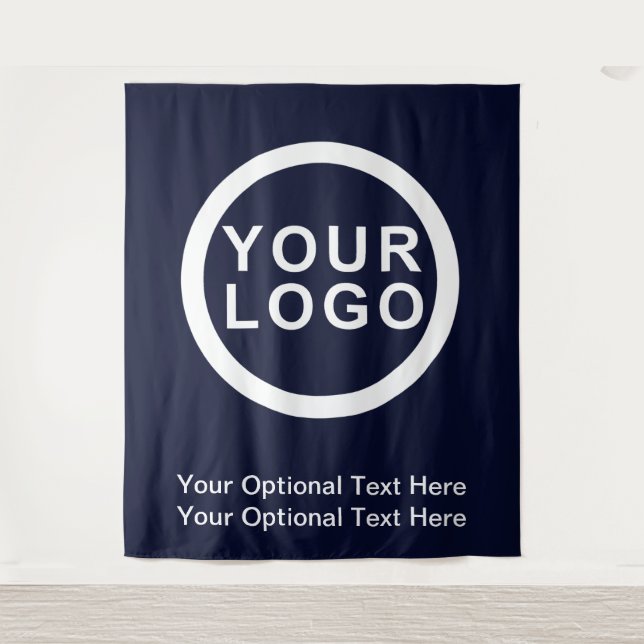 Your Business Logo Brand Modern Blue Backdrop (Front)