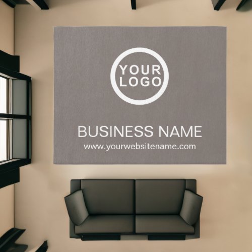 Your Business Logo Brand Name Brown Rug