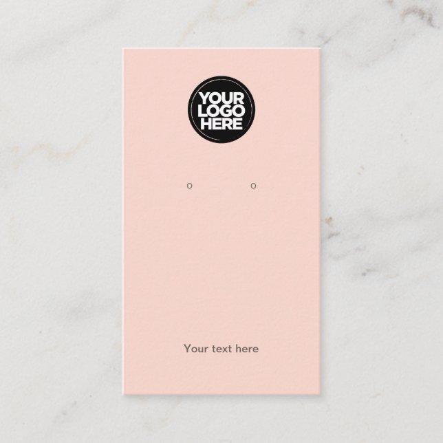 Your Business Logo Chic Pink Earring Display Card (Front)
