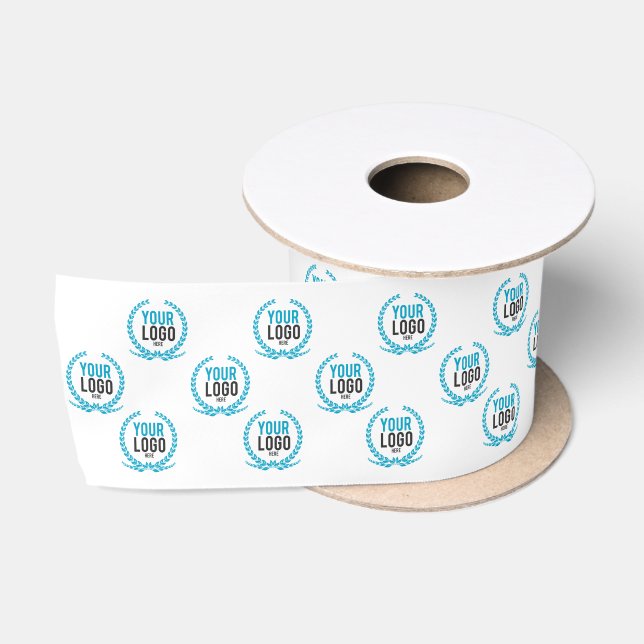 Your Business Logo Cluster | WIDE Print White Satin Ribbon (Spool)