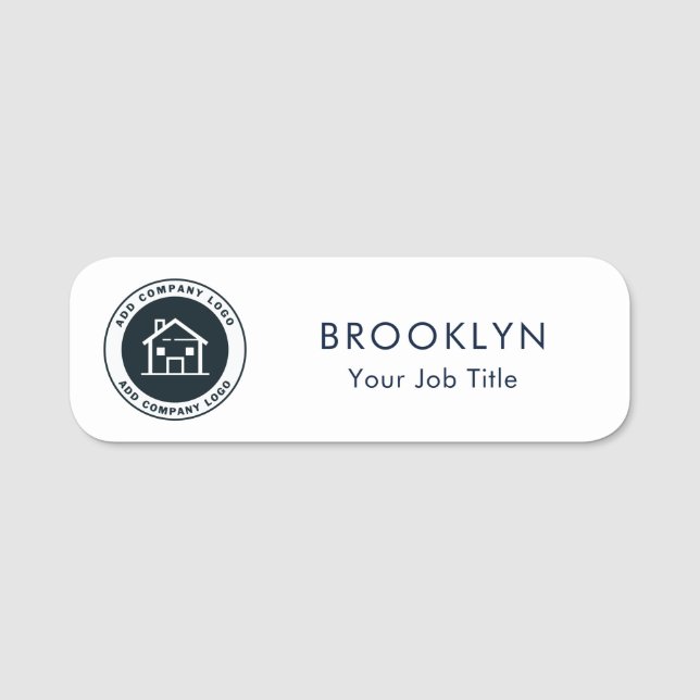 Your Business Logo Company Employees Custom Name Tag (Front)